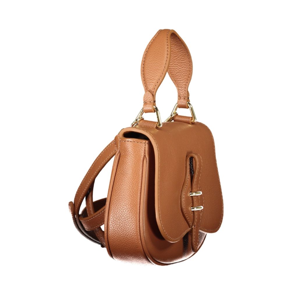 Indulge in the exquisite Coccinelle Brown Leather Handbag, a masterpiece of craftsmanship and elegance, perfect for those who embody sophistication and style.