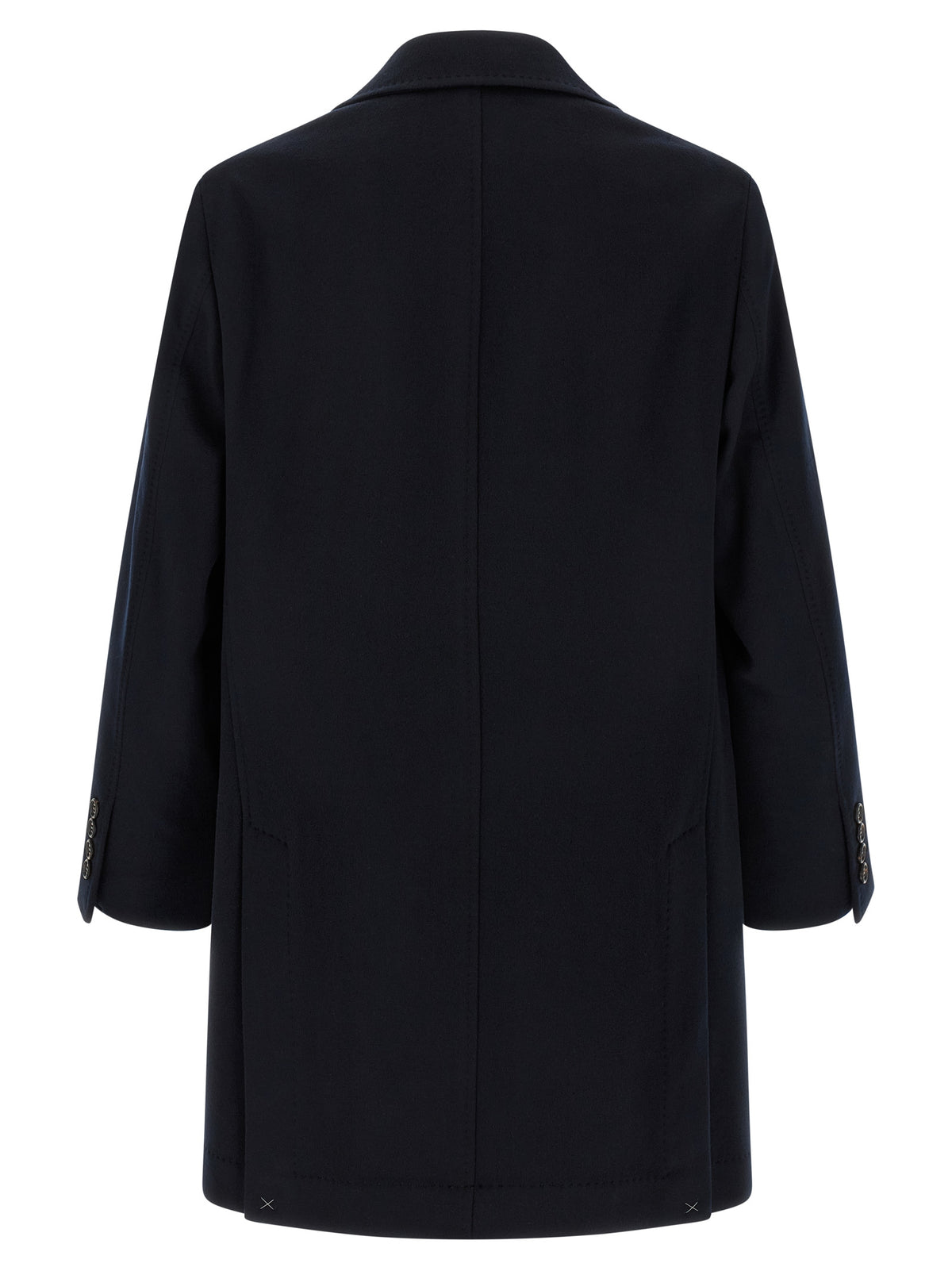 Elevate your wardrobe with the Brunello Cucinelli Blue Virgin Wool Coat, a masterpiece of Italian tailoring that embodies timeless elegance and exquisite craftsmanship.