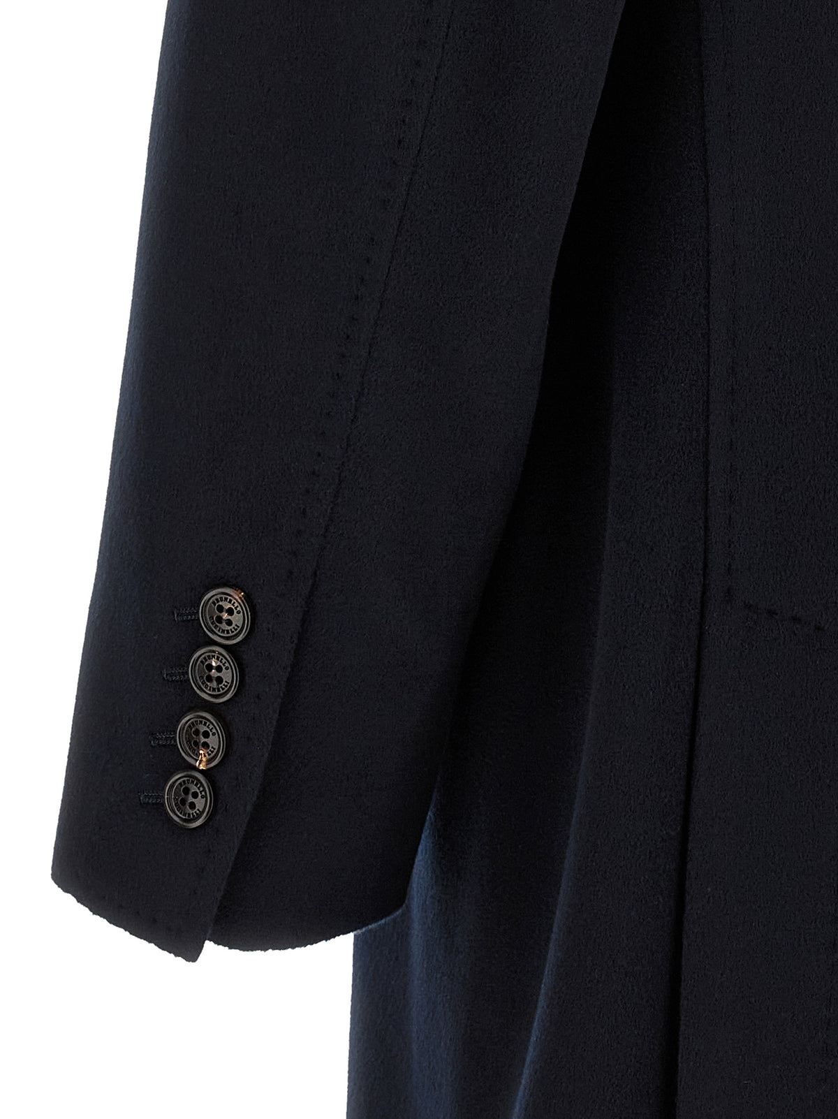 Elevate your wardrobe with the Brunello Cucinelli Blue Virgin Wool Coat, a masterpiece of Italian tailoring that embodies timeless elegance and exquisite craftsmanship.