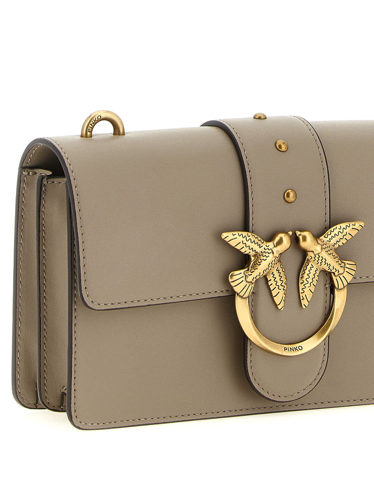 PINKO Gray Calfskin Crossbody Bag - Elevate Your Elegance