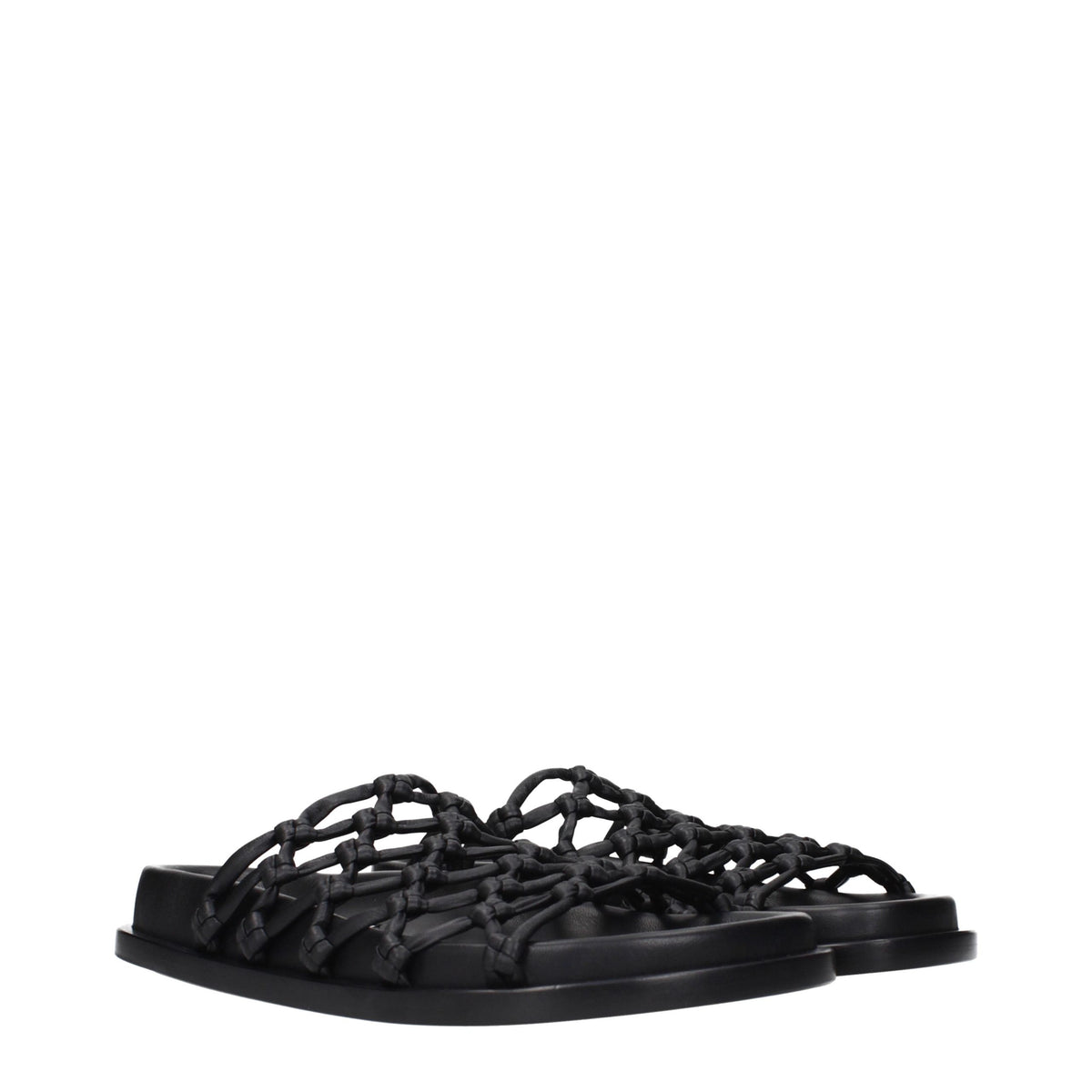 Jil Sander Black Leather Slippers - Exquisite Luxury Footwear