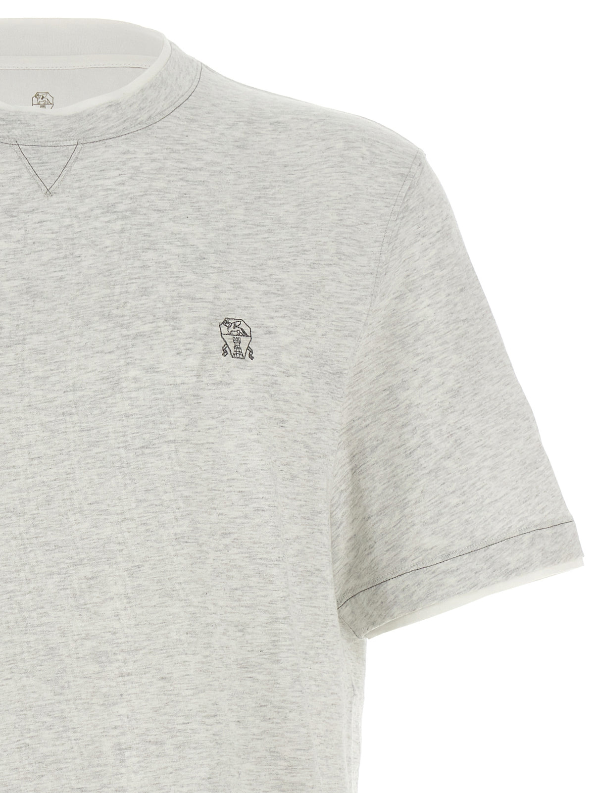 Brunello Cucinelli Gray Cotton T-Shirt