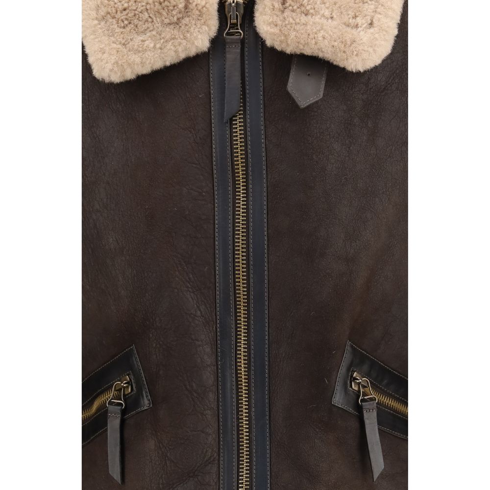 Indulge in the exquisite craftsmanship of the Belstaff Brown Lamb Leather Full-Length Jacket, a timeless piece that redefines luxury with its premium shearling and distinctive details.