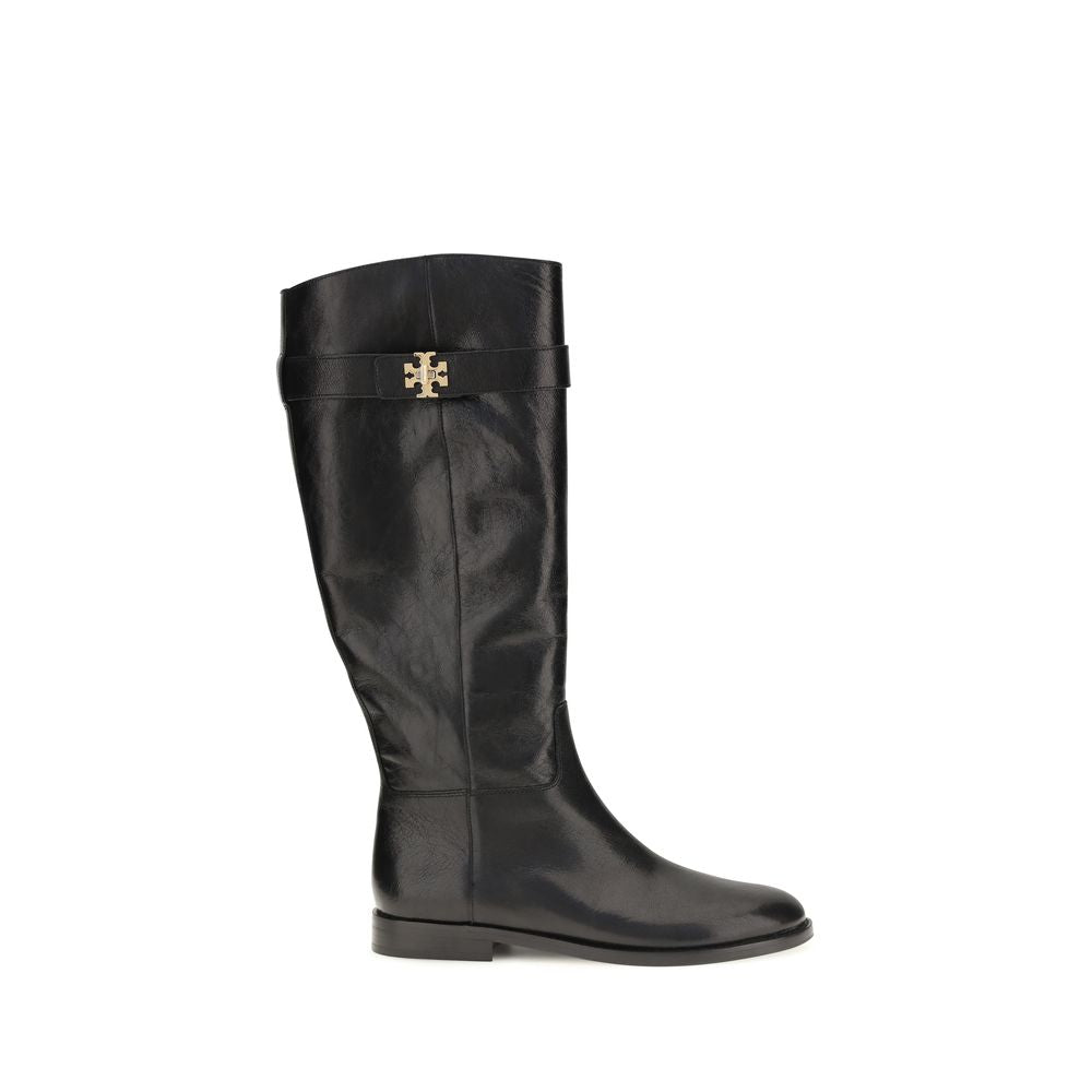 Elevate your style with Tory Burch's Black Calf Leather Bos Taurus Lace-Up Boots, where equestrian elegance meets urban sophistication, crafted for the discerning individual.