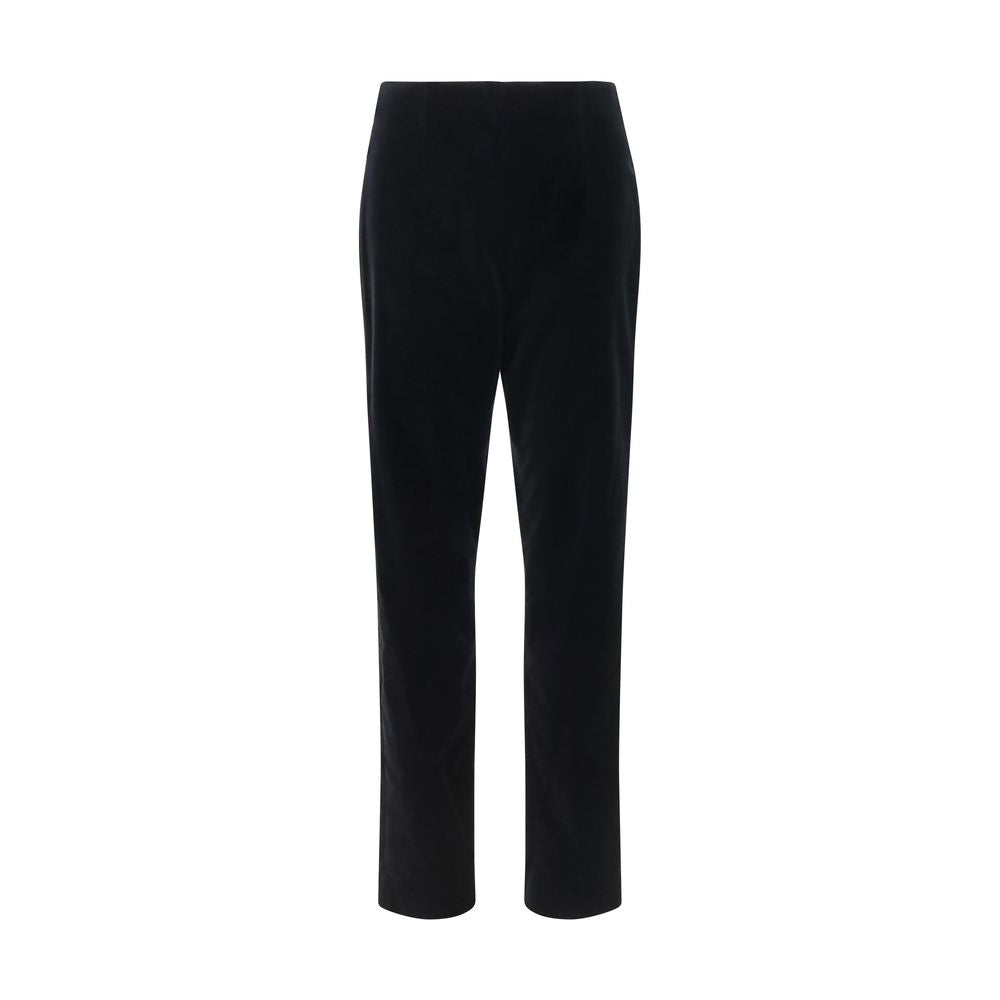 Indulge in the exquisite craftsmanship of Khaite's Black Cotton Casual Pants, a luxurious blend of cotton velvet that defines elegance and sophistication for the discerning individual.