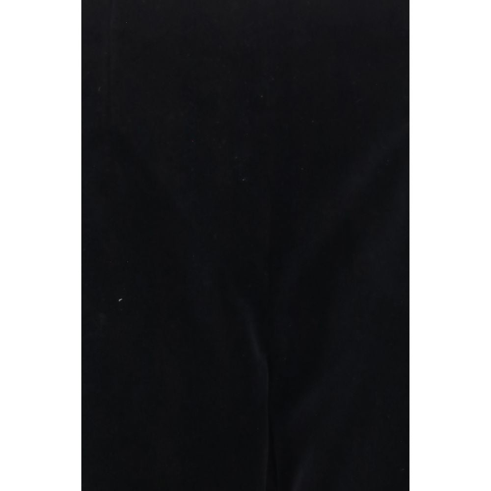 Indulge in the exquisite craftsmanship of Khaite's Black Cotton Casual Pants, where luxurious cotton velvet meets a tailored silhouette for timeless elegance.
