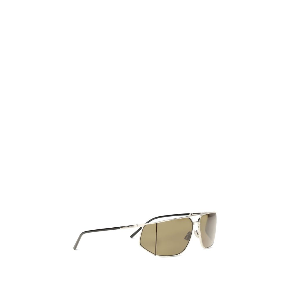 Elevate your style with Saint Laurent's SL 750 Silver Metal Sunglasses, a fusion of bold design and exquisite craftsmanship, perfect for the discerning connoisseur.