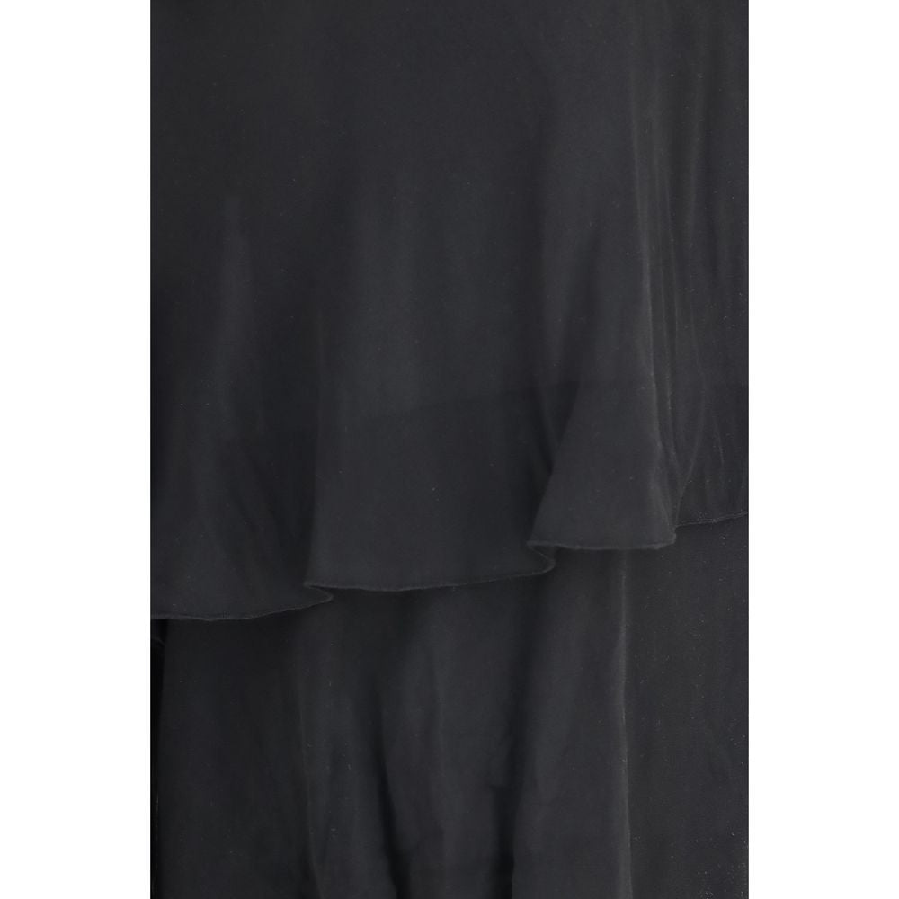 Indulge in the refined elegance of Valentino Garavani's Black Silk Casual Pants, crafted from luxurious silk georgette, embodying sophistication and timeless allure.