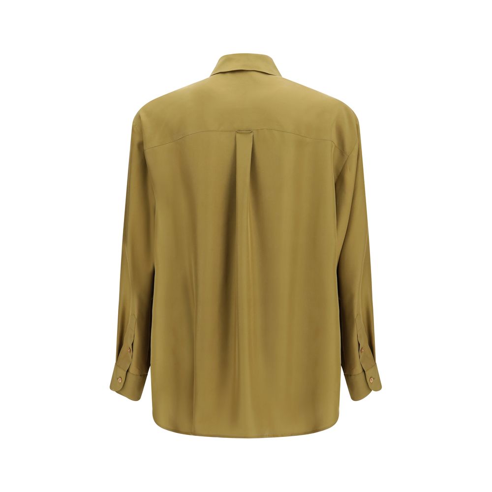 Elevate your wardrobe with the Valentino Garavani Beige Silk Dress Shirt, a masterpiece of refined craftsmanship in luxurious silk, perfect for the discerning individual.