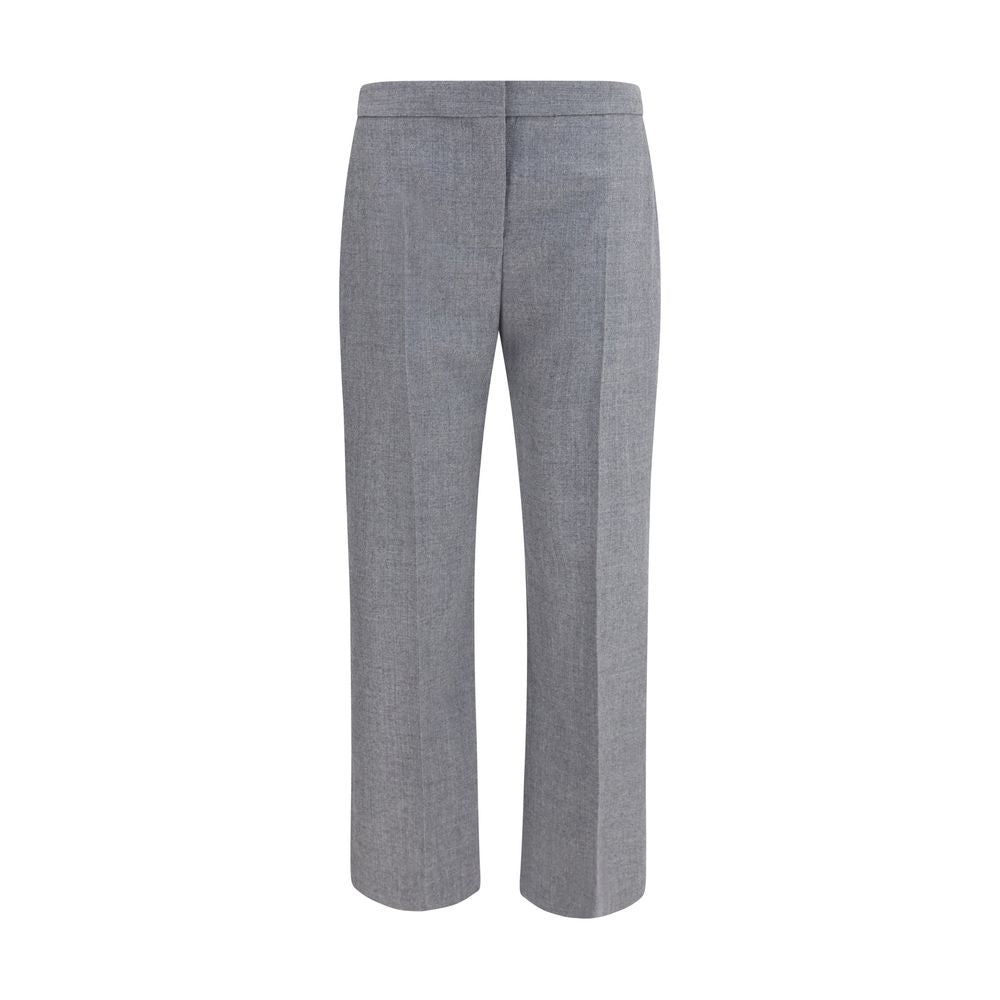 Discover the elegance of Alexander McQueen's Gray Wool Oves Aries Casual Pants, crafted from luxurious Merino wool for a refined silhouette that embodies sophistication and style.