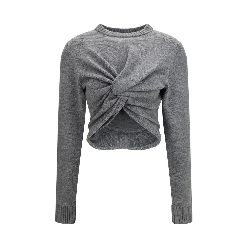Indulge in the exquisite Balenciaga Gray Wool Oves Aries Sweatshirt, where luxurious wool meets avant-garde design, embodying sophistication and effortless elegance for the discerning individual.