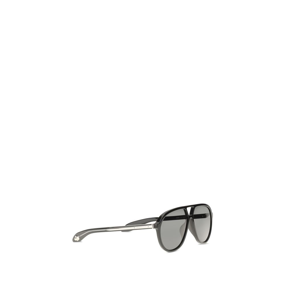 Elevate your style with Alexander McQueen's Black Acetate Sunglasses, a bold navigator design crafted in Italy, embodying contemporary luxury and sophistication.