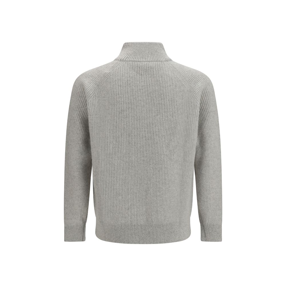 Indulge in the exquisite Lardini Gray Wool Oves Aries Sweatshirt, a harmonious blend of wool and cashmere, embodying refined elegance and timeless sophistication for discerning tastes.