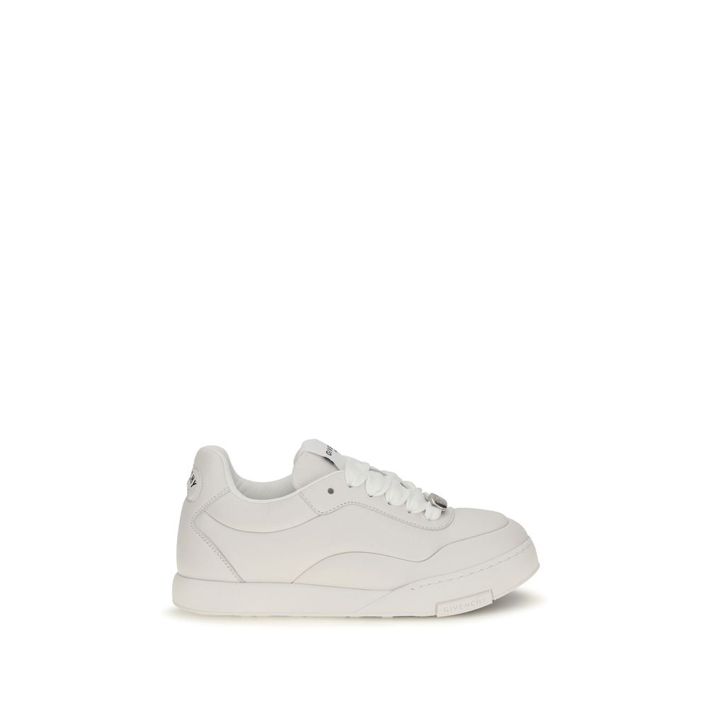 Elevate your style with Givenchy's White Lamb Ovis Aries Low Top Sneakers, crafted from sumptuous lambskin for unparalleled comfort and sophistication.