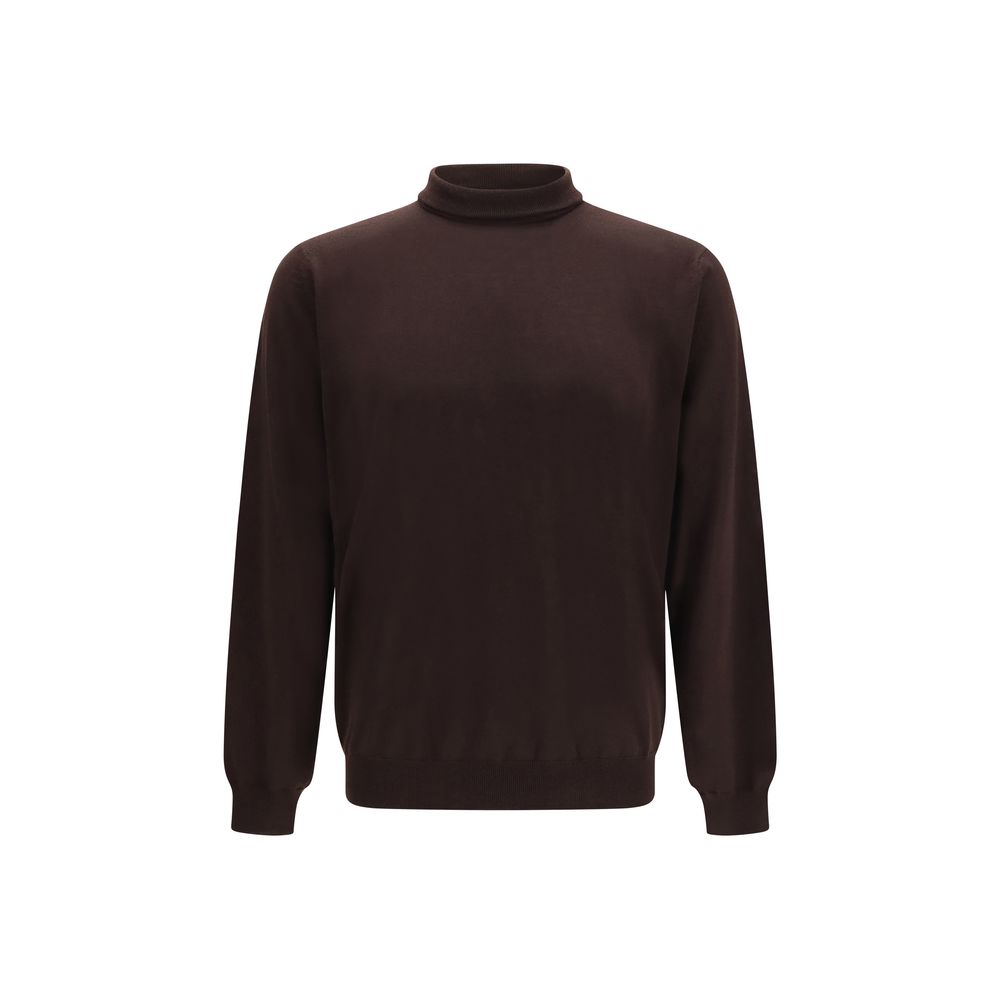 Indulge in the Lardini Brown Wool Oves Aries Sweatshirt, a masterpiece of 100% fleece wool, where refined craftsmanship meets luxurious comfort for the discerning individual.