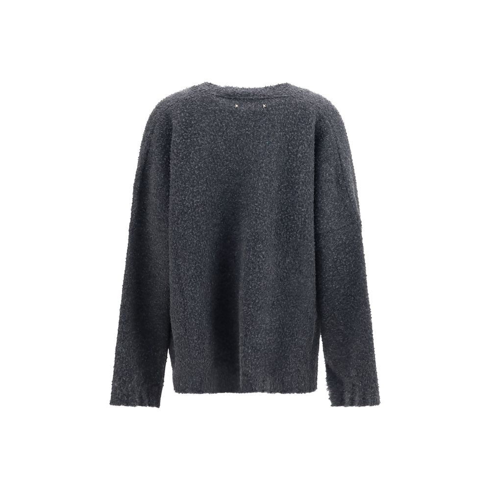 Indulge in the exquisite Golden Goose Gray Wool Oves Aries Cardigan, a masterpiece of 100% wool craftsmanship from the Journey Collection, embodying timeless elegance and vintage allure.