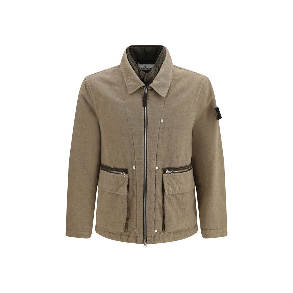 Indulge in the exquisite Stone Island Brown Cotton Full-Length Jacket, a harmonious blend of cotton and merino wool, offering timeless elegance and unparalleled warmth for the discerning individual.