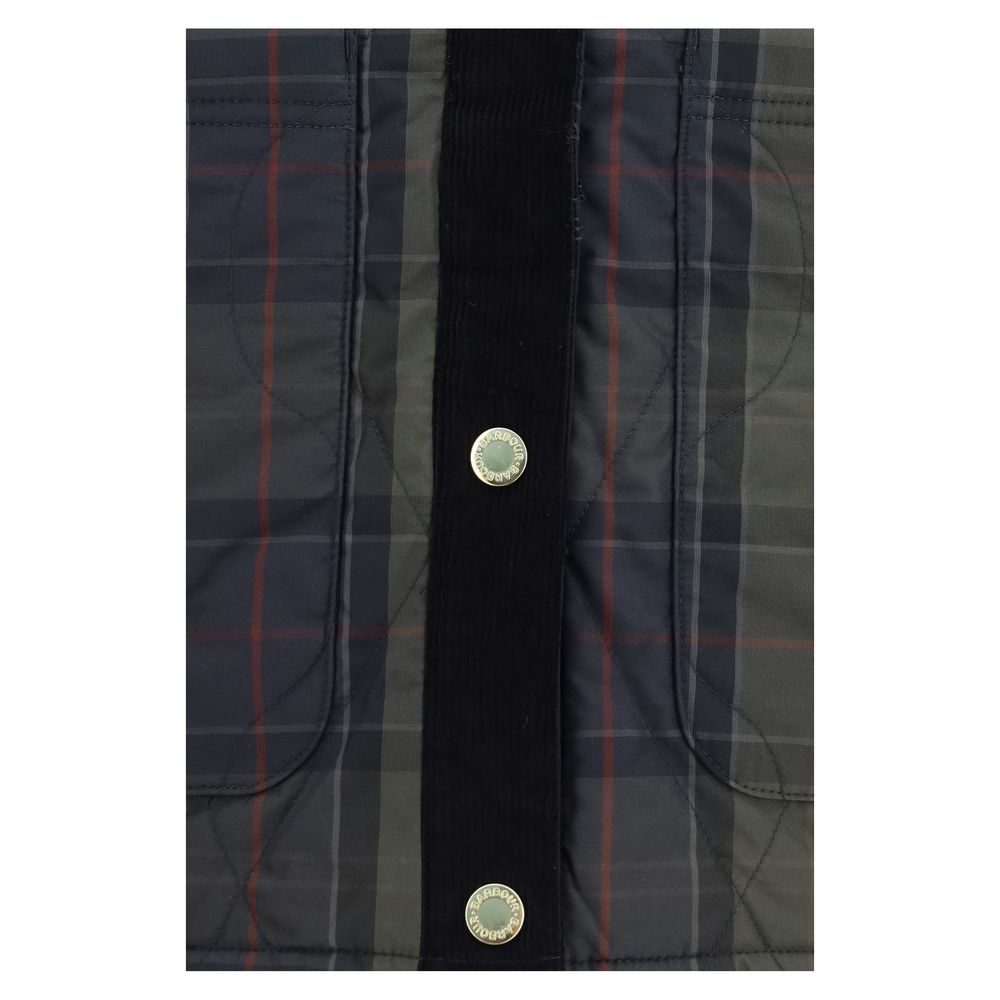 Discover the Barbour Black Polyester Bomber, a reversible quilted masterpiece that epitomizes luxury and versatility, perfect for the discerning individual.