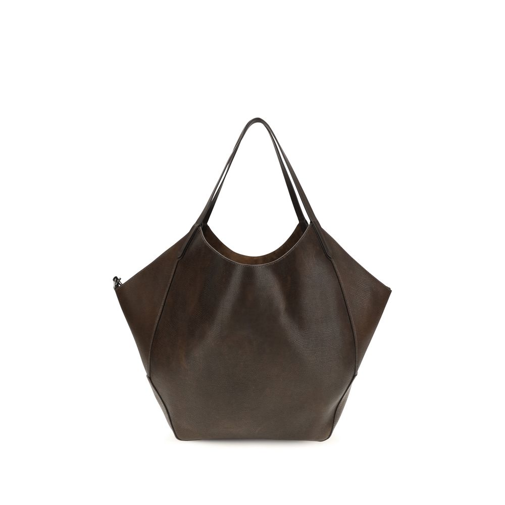 Indulge in the exquisite Brunello Cucinelli Brown Calf Leather Bos Taurus Handbag, a masterpiece of Italian craftsmanship that embodies timeless elegance and sophistication.