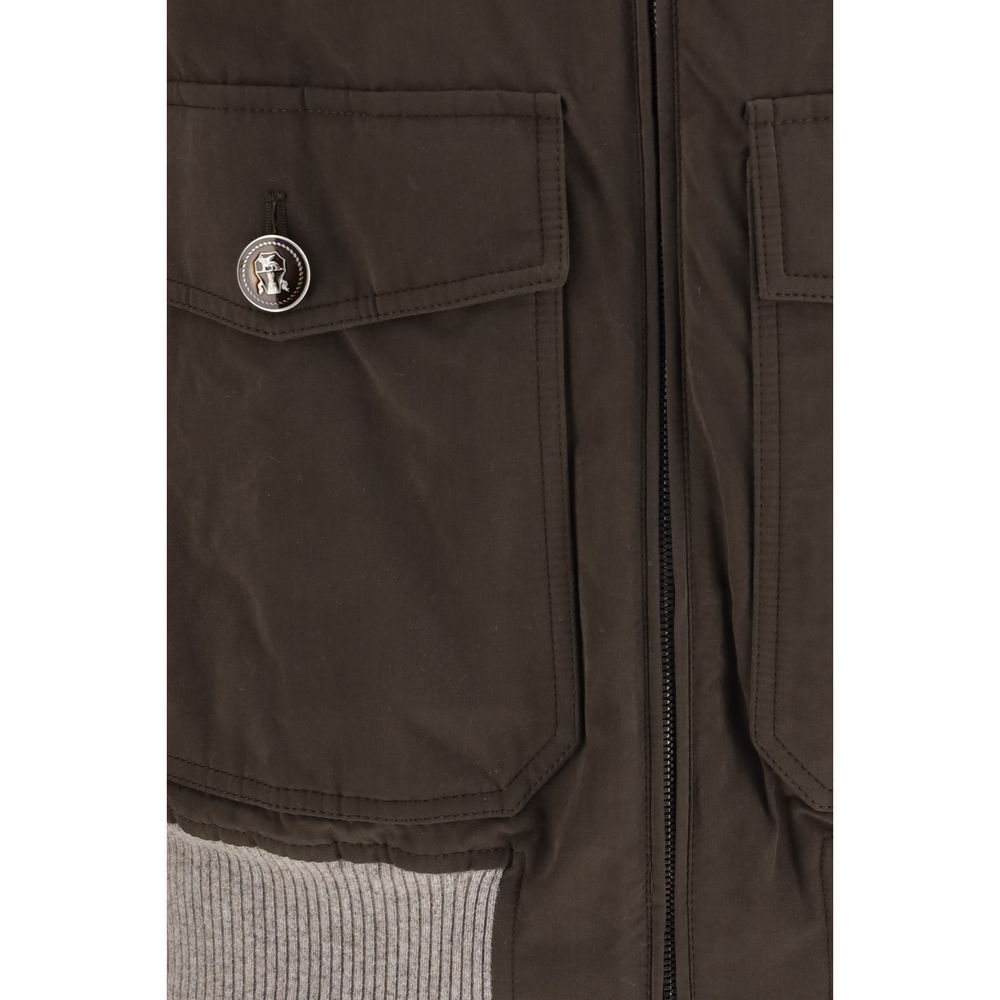 Brunello Cucinelli Brown Cotton Bomber - Timeless Luxury Outerwear