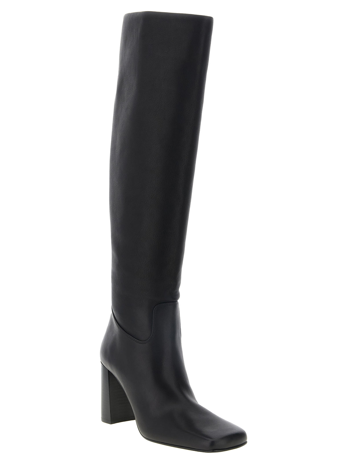 Experience the allure of Khaite's Black Calfskin Over The Knee boots, where exquisite craftsmanship meets timeless elegance, elevating every moment with luxurious style.