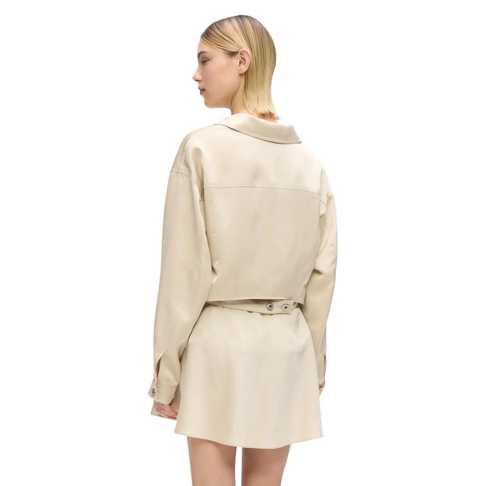 Karl Lagerfeld Beige Polyester Full-Length Jacket