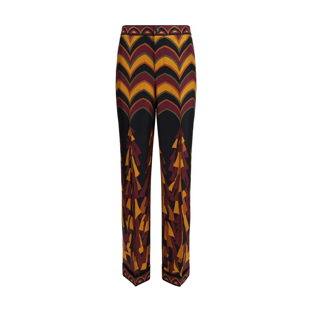 Indulge in the elegance of Emilio Pucci's Multicolor Silk Casual Pants, a masterpiece of refined craftsmanship that elevates your wardrobe with luxurious allure and sophistication.