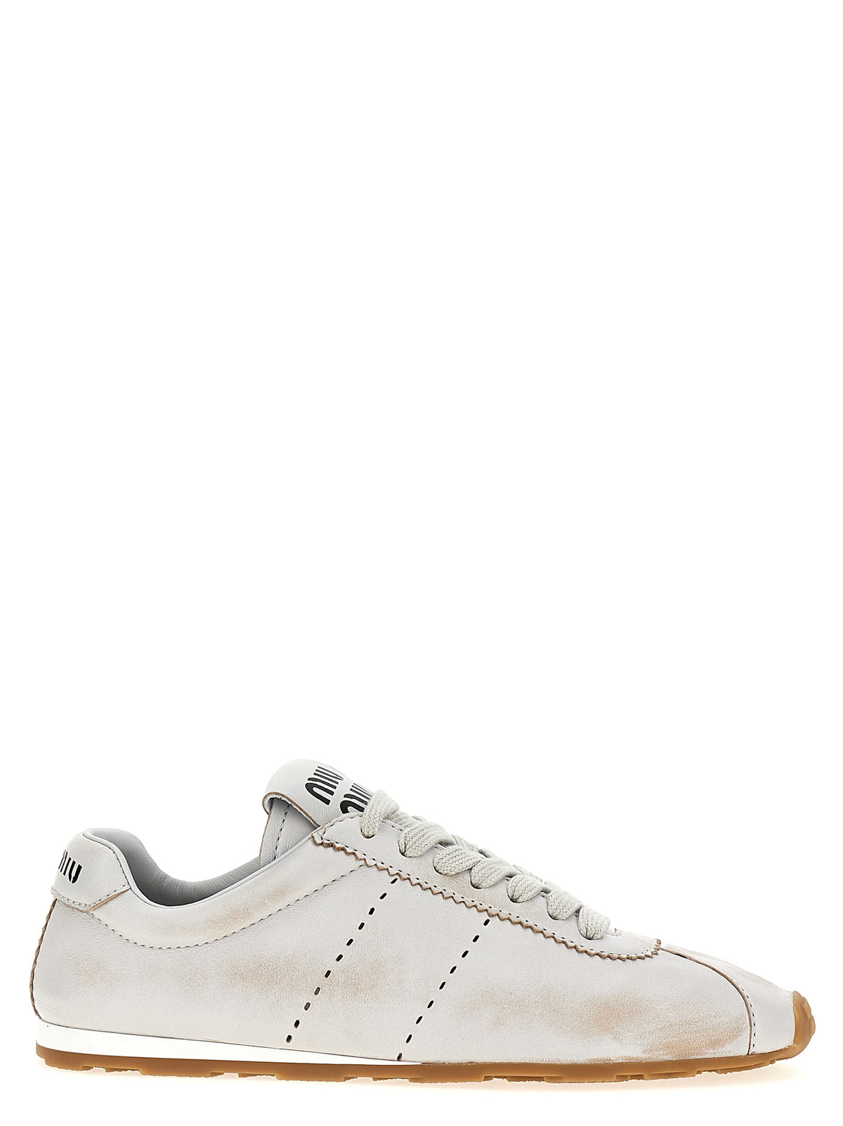 Miu Miu White Calfskin Low Top Sneakers