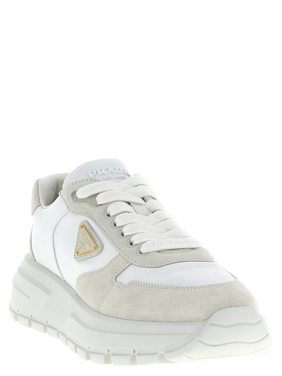 Prada White Polyamide Athletic Sneakers