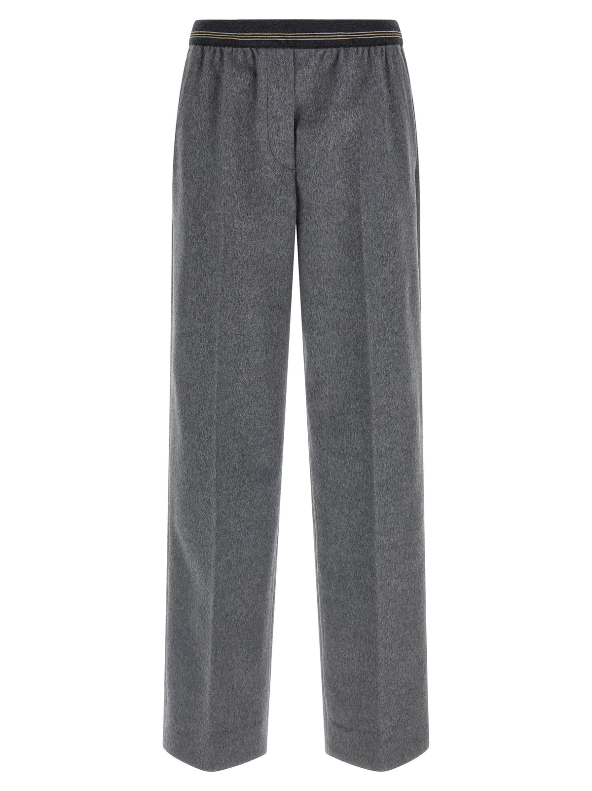 Miu Miu Gray Virgin Wool Casual Pants