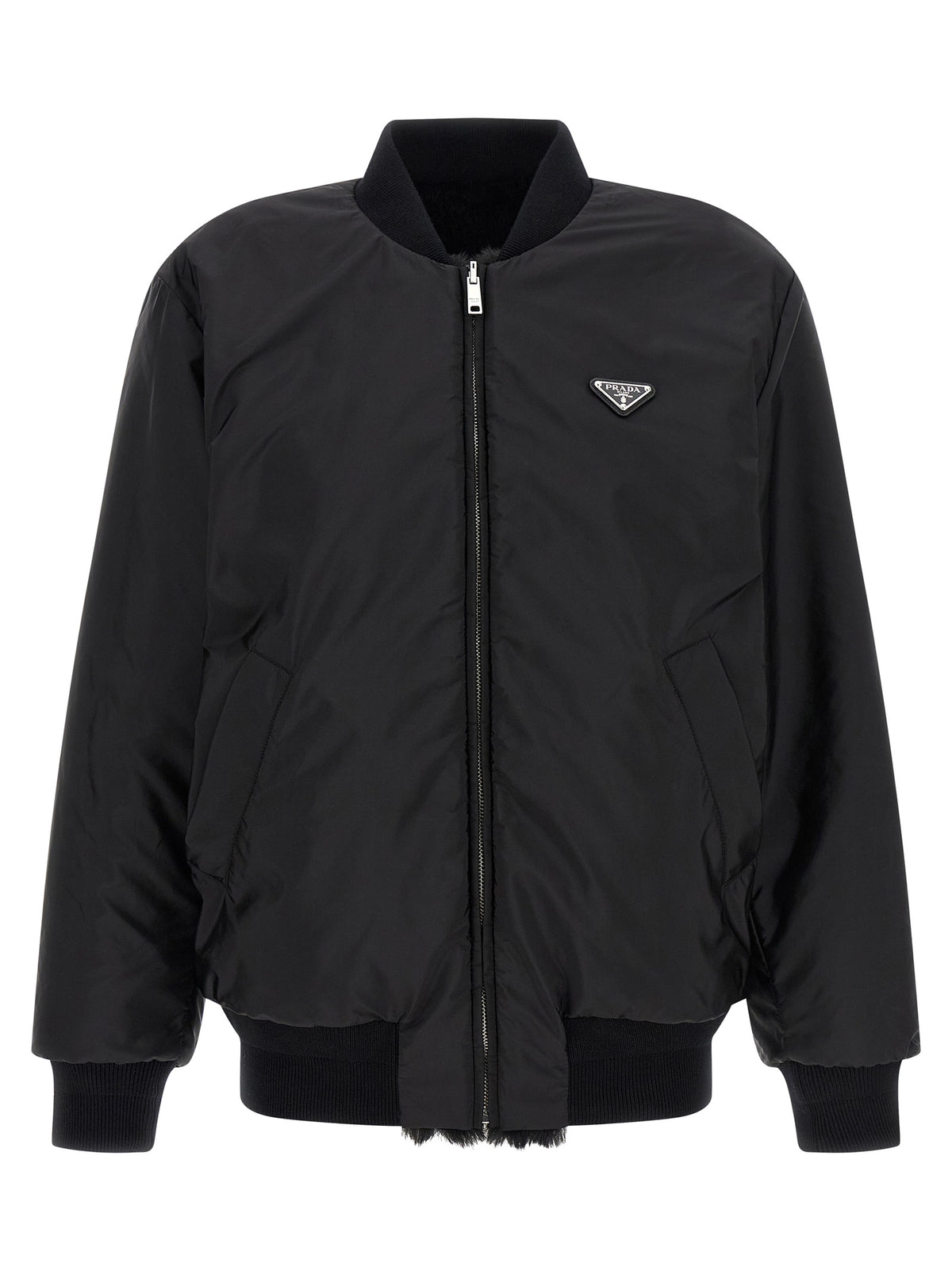 Prada Black Recycled Polyamide Bomber