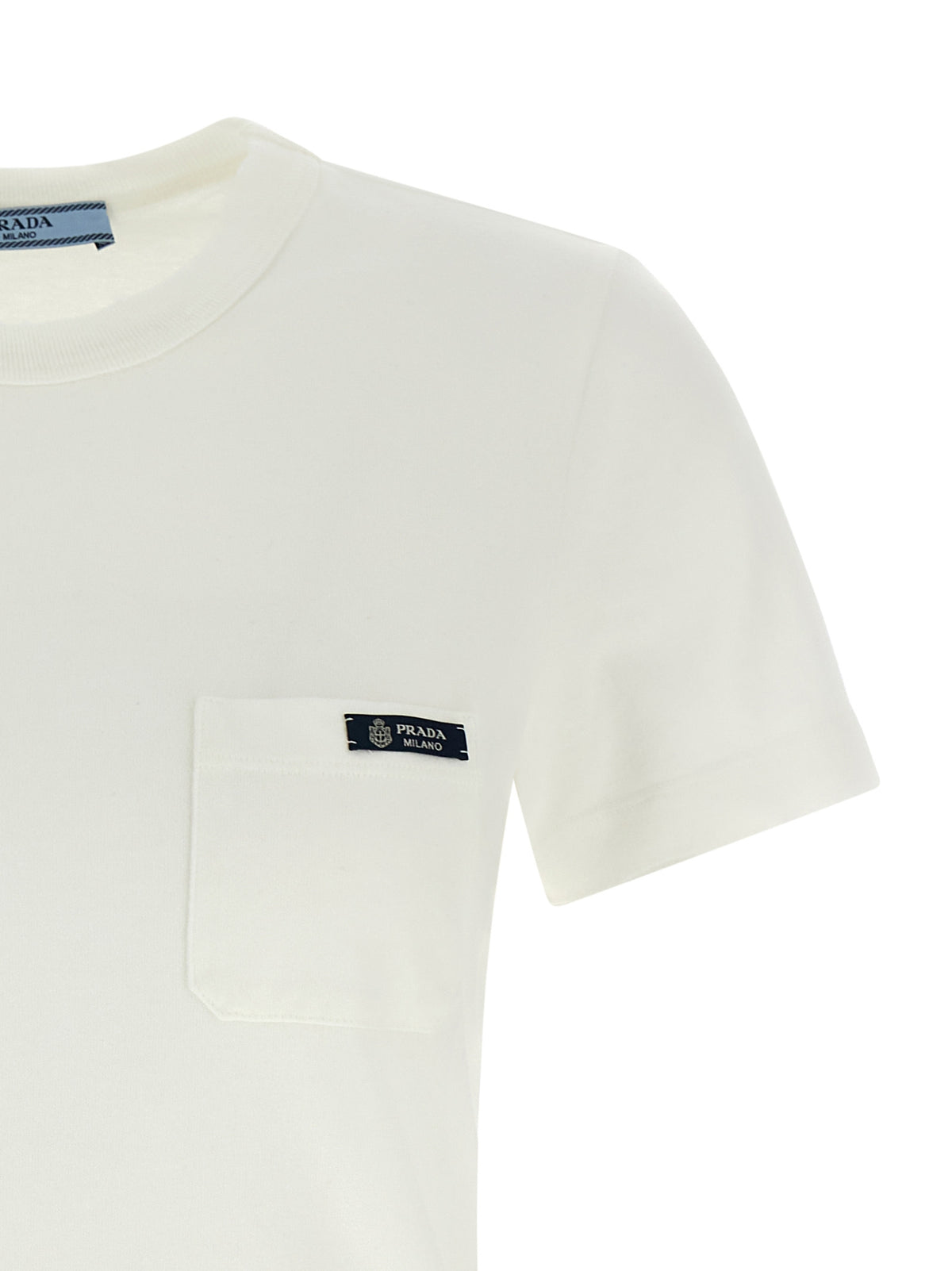 Prada White Cotton T-Shirt - Timeless Luxury for the Discerning