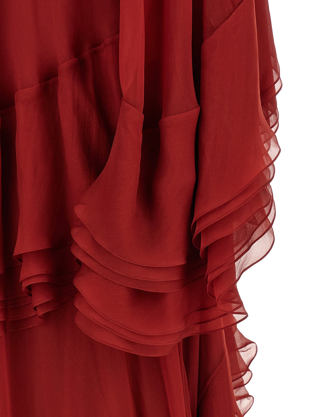 Alberta Ferretti Bordeaux Silk Long Dress