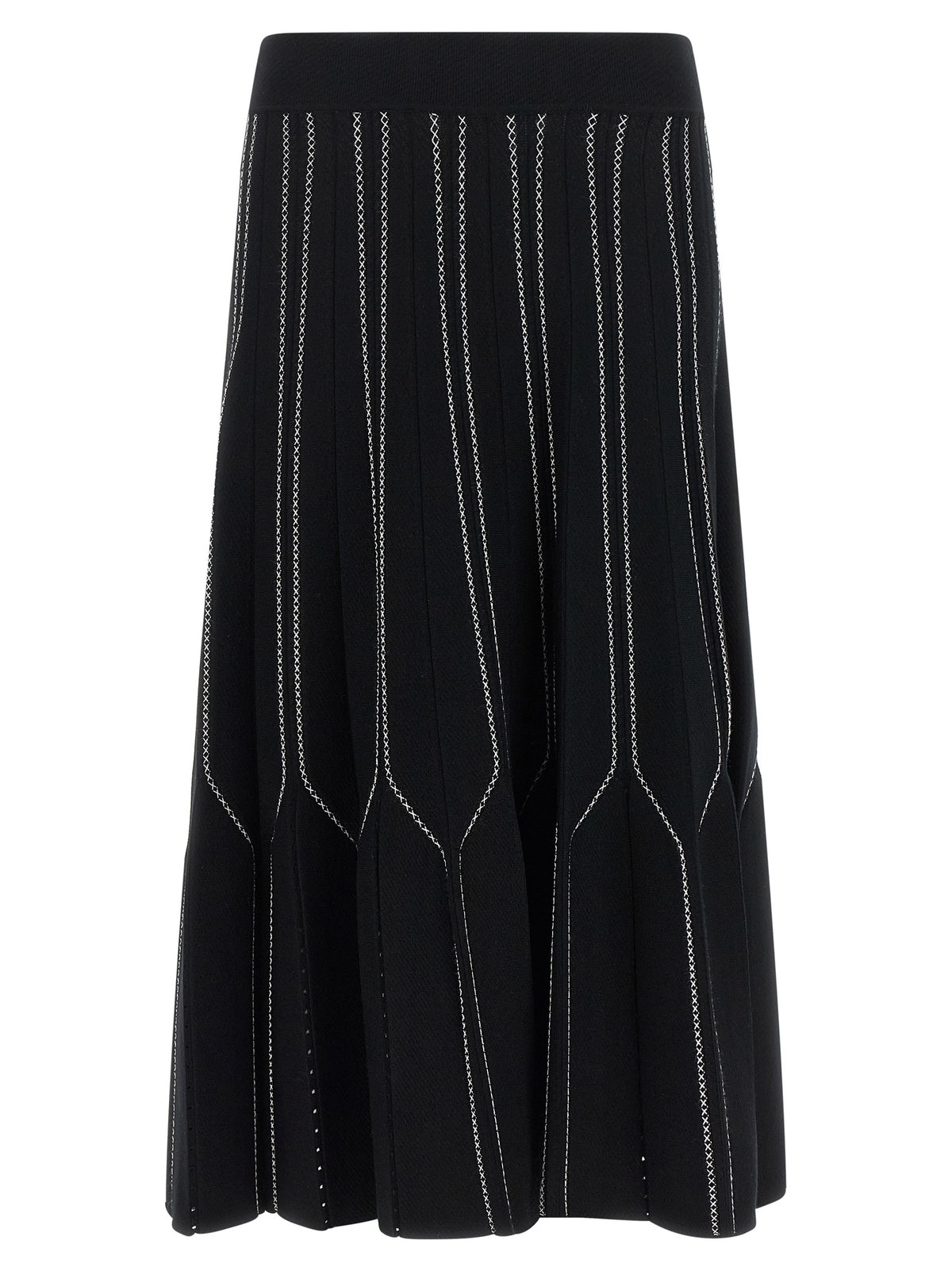 Elisabetta Franchi Black Viscose Midi Skirt