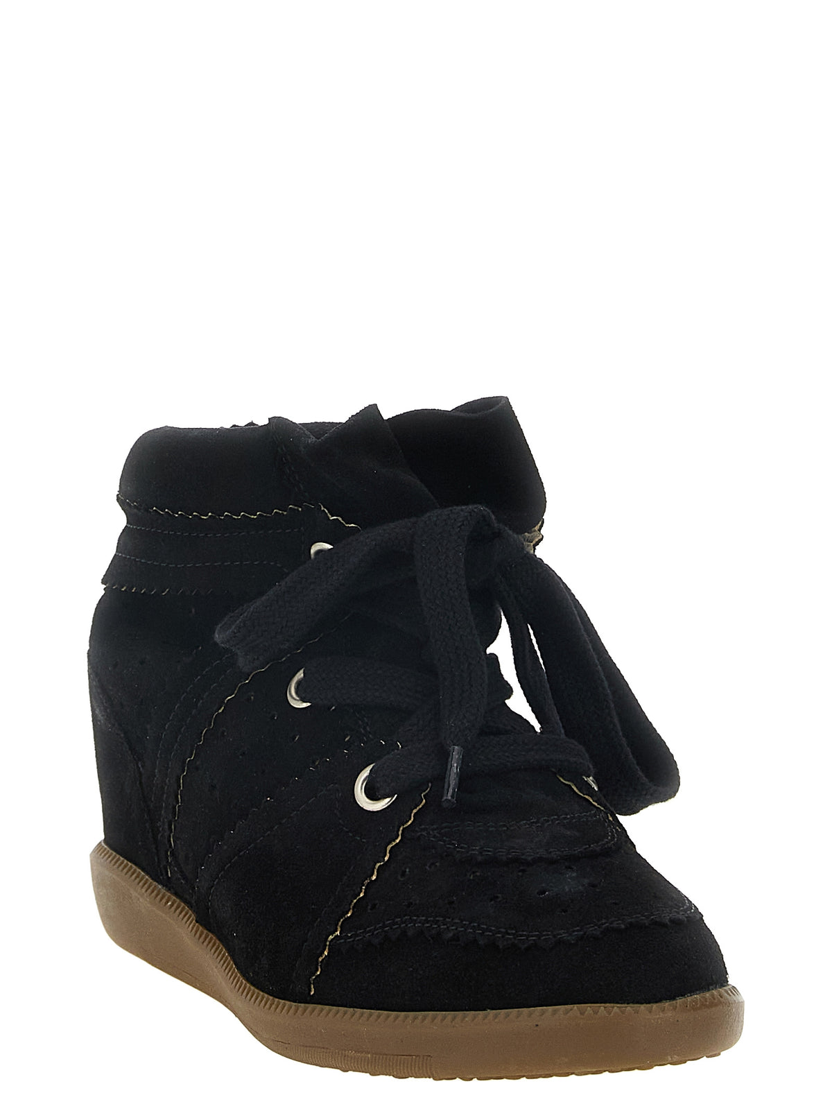 Isabel Marant Black Cowhide Wedge Sandals
