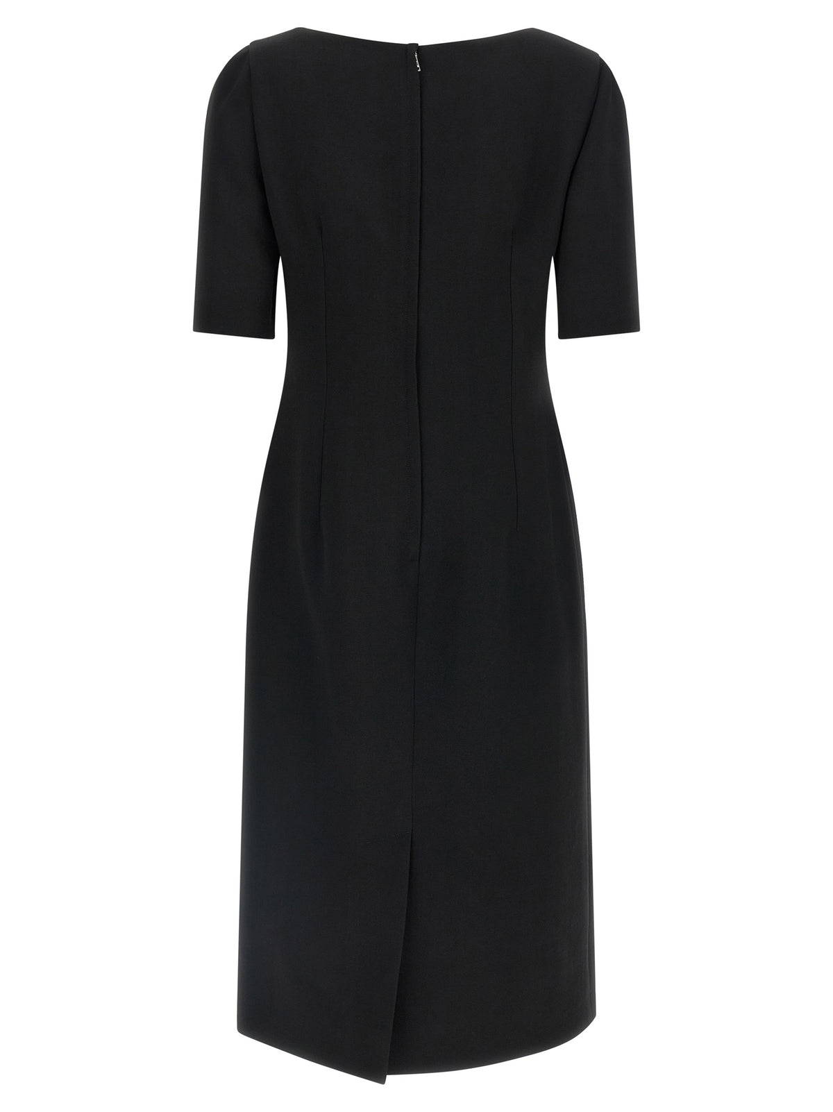Dolce & Gabbana Black Virgin Wool Midi Dress