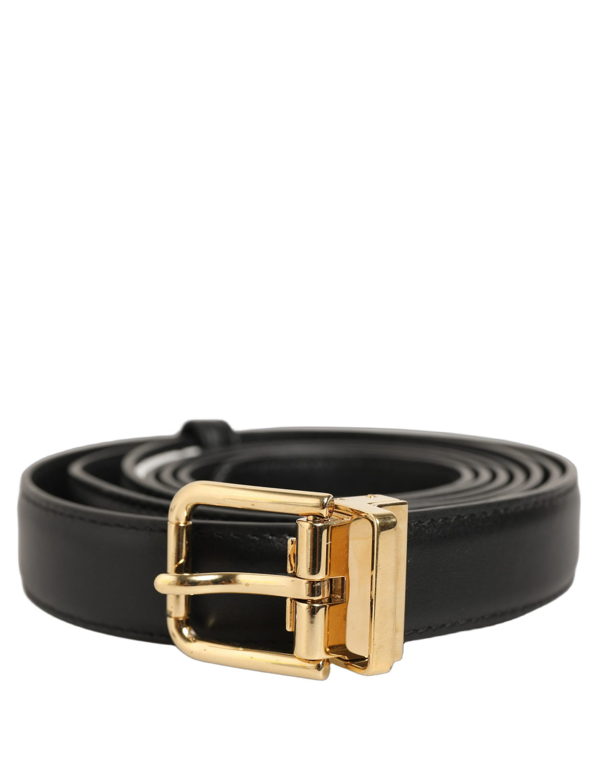 Dolce & Gabbana Black Leather Double Wrap Belt - Timeless Luxury