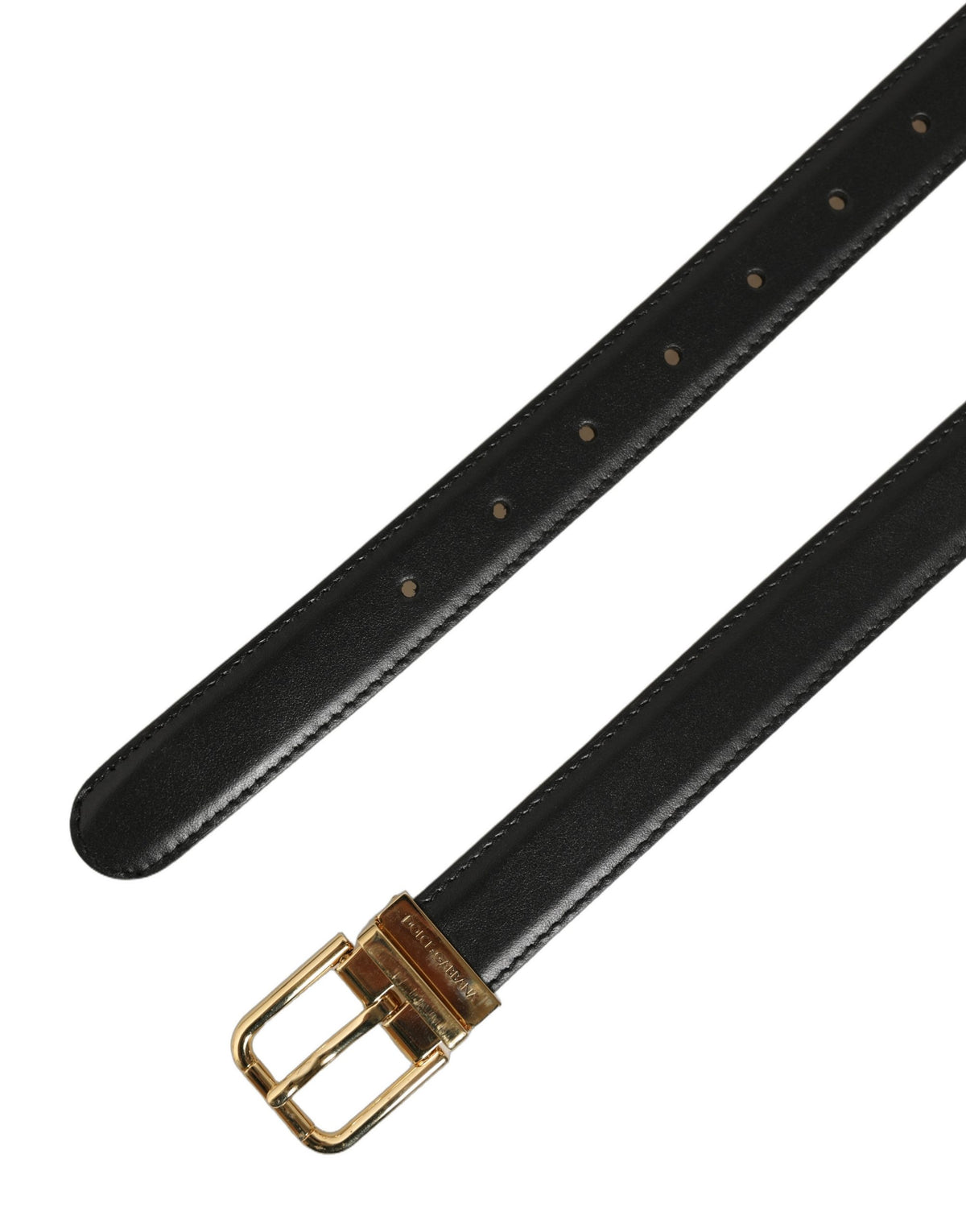 Dolce & Gabbana Black Leather Double Wrap Belt - Timeless Elegance