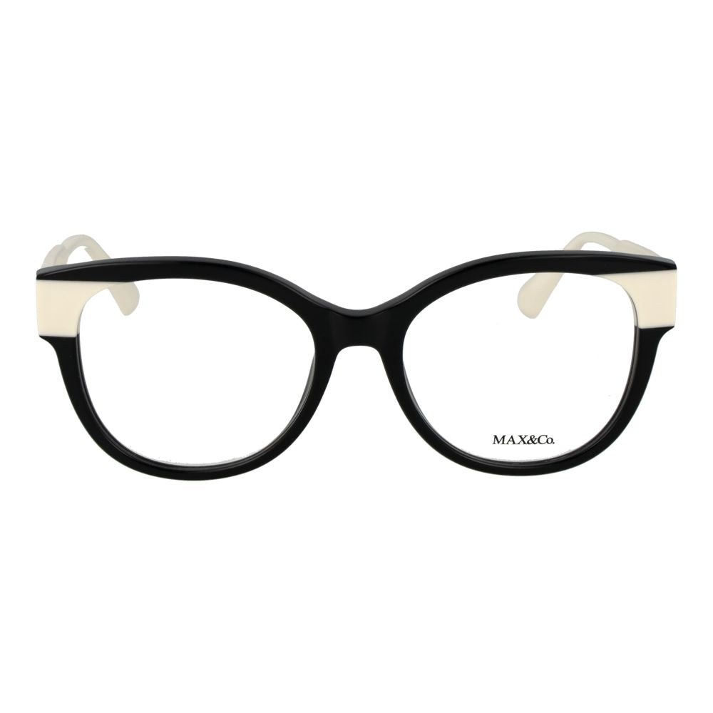 Elevate your style with Max & Co Black Plastic Glasses, where timeless panto design meets exquisite craftsmanship, embodying sophistication for the discerning individual.