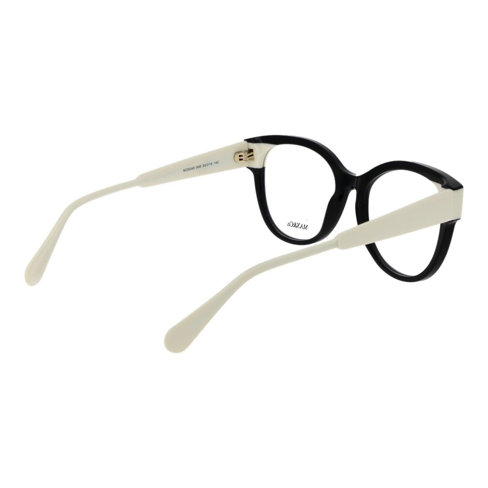 Elevate your style with Max & Co Black Plastic Glasses, a fusion of timeless panto design and exquisite craftsmanship, perfect for the discerning individual.