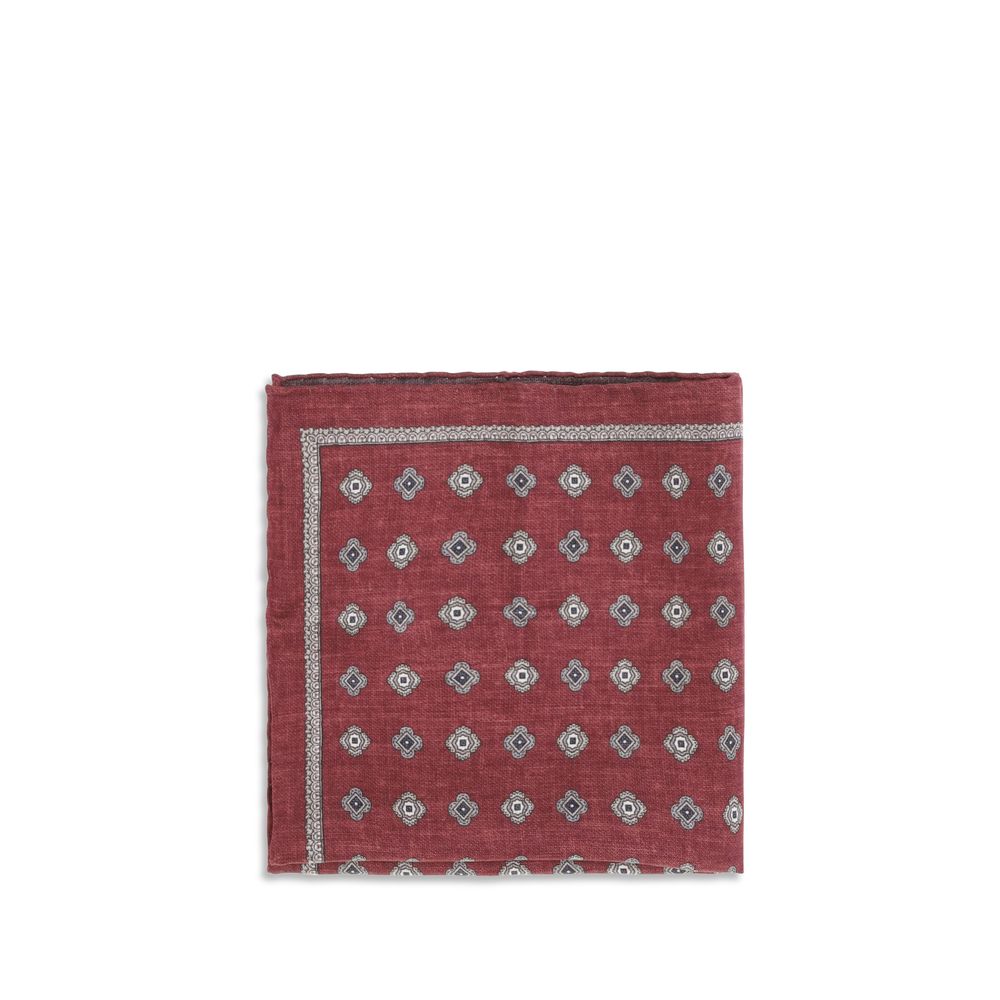 Elevate your style with the Brunello Cucinelli Multicolor Silk Pocket Square, a luxurious blend of jacquard silk and intricate embroidery, perfect for discerning tastes.