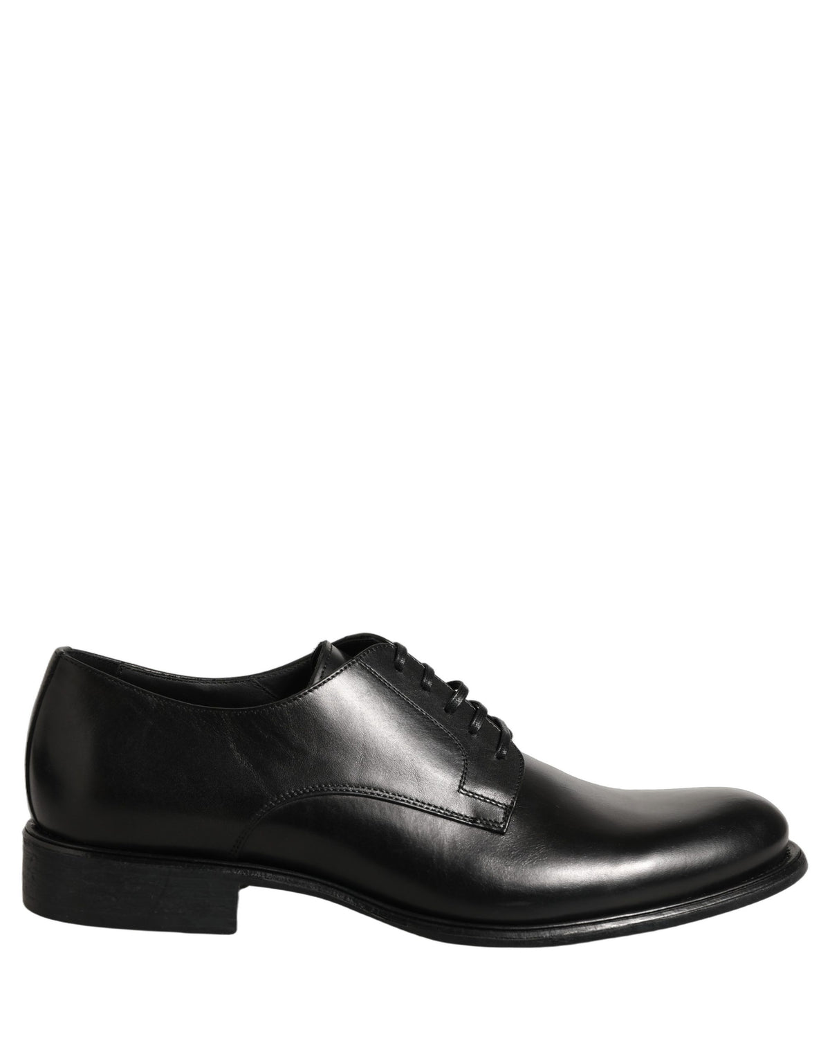 Indulge in the exquisite craftsmanship of Dolce & Gabbana's Black Calfskin Leather Derby shoes, a timeless embodiment of sophistication for the discerning individual.