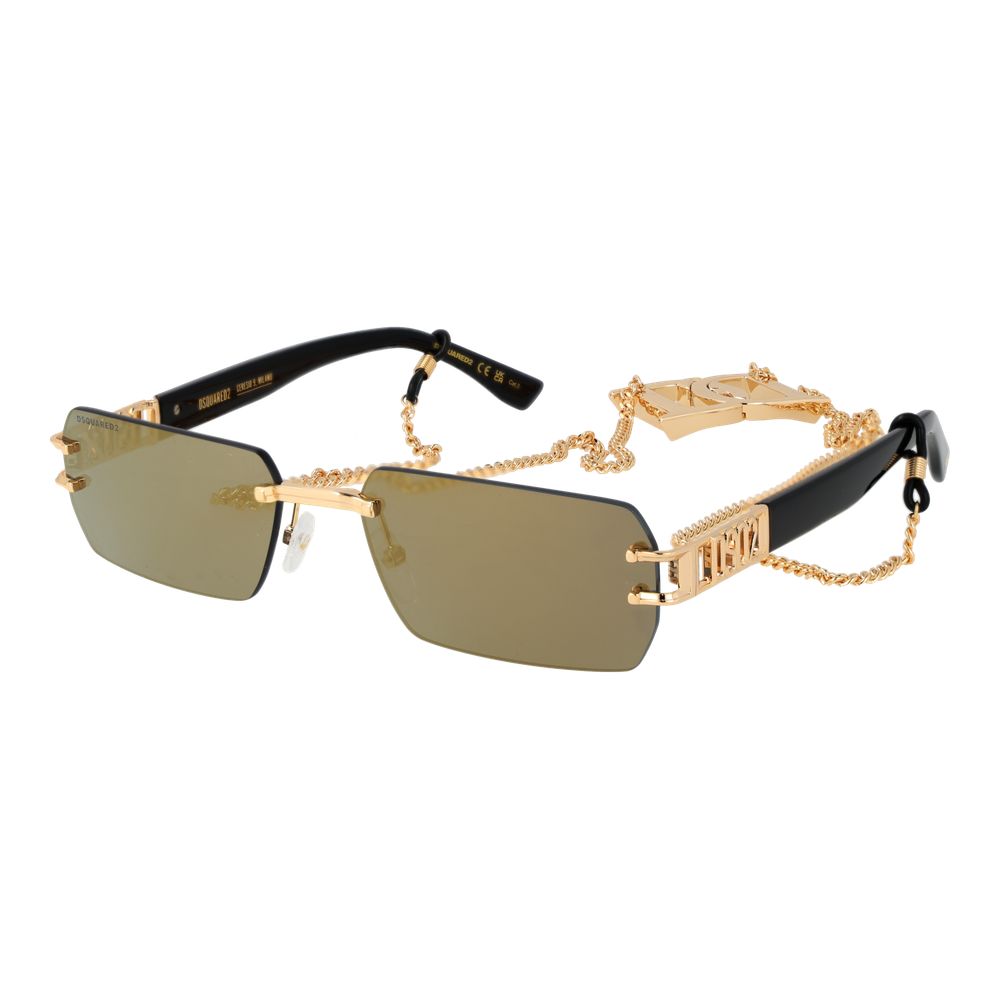 Indulge in the elegance of Dsquared² Gold Metal Sunglasses, where exquisite craftsmanship meets luxurious design, perfect for those who command sophistication and allure.