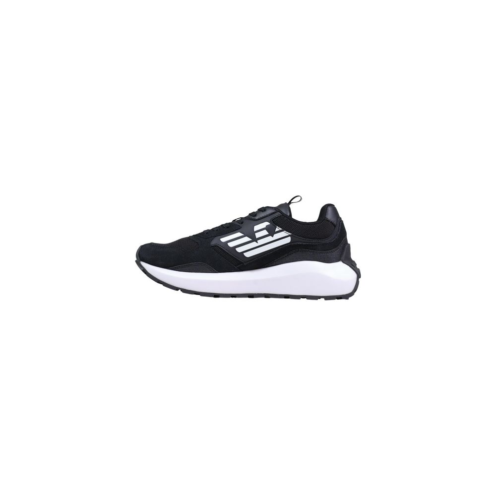 Experience the allure of EA7 Emporio Armani's Black and White Polyethylene Athletic Sneakers, where contemporary design meets unparalleled comfort, embodying sophistication for every occasion.