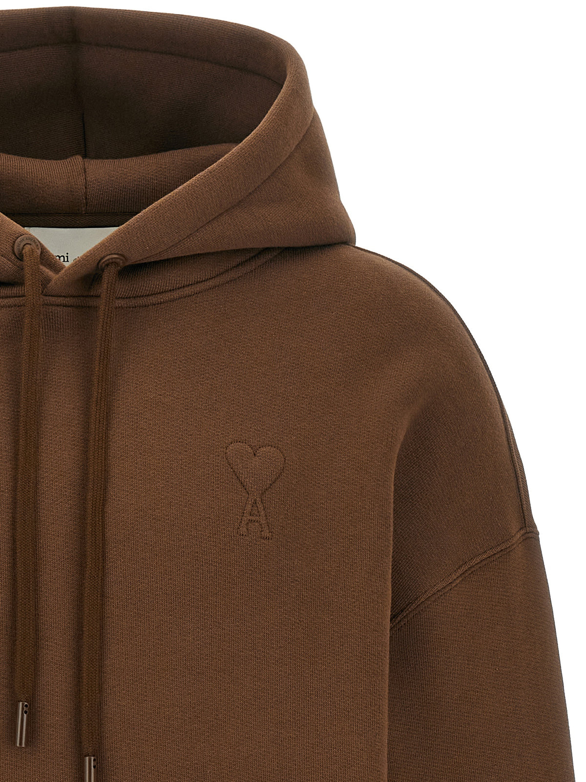 Discover the AMI Paris Brown Cotton Hoodie, a luxurious blend of structured cotton and elegance, perfect for those who appreciate refined style and effortless sophistication.