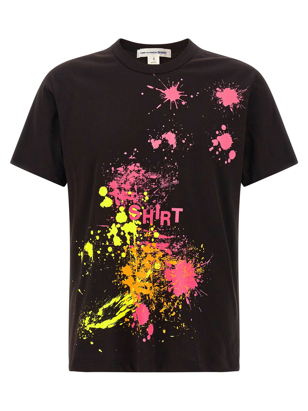 Elevate your wardrobe with the Comme Des Garçons Black Cotton T-Shirt, a bold expression of artistry and comfort, perfect for those who embrace luxury and individuality.