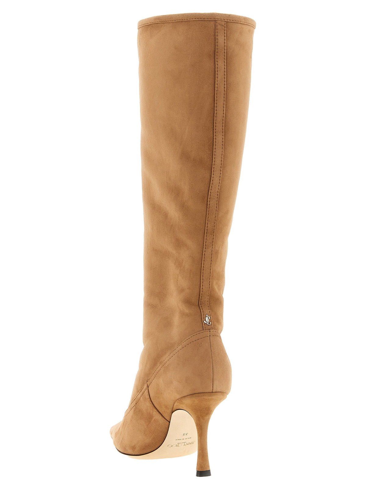 Elevate your winter wardrobe with the Jimmy Choo Jozi knee-high boots, crafted from luxurious lamb leather, embodying timeless elegance and sophistication.
