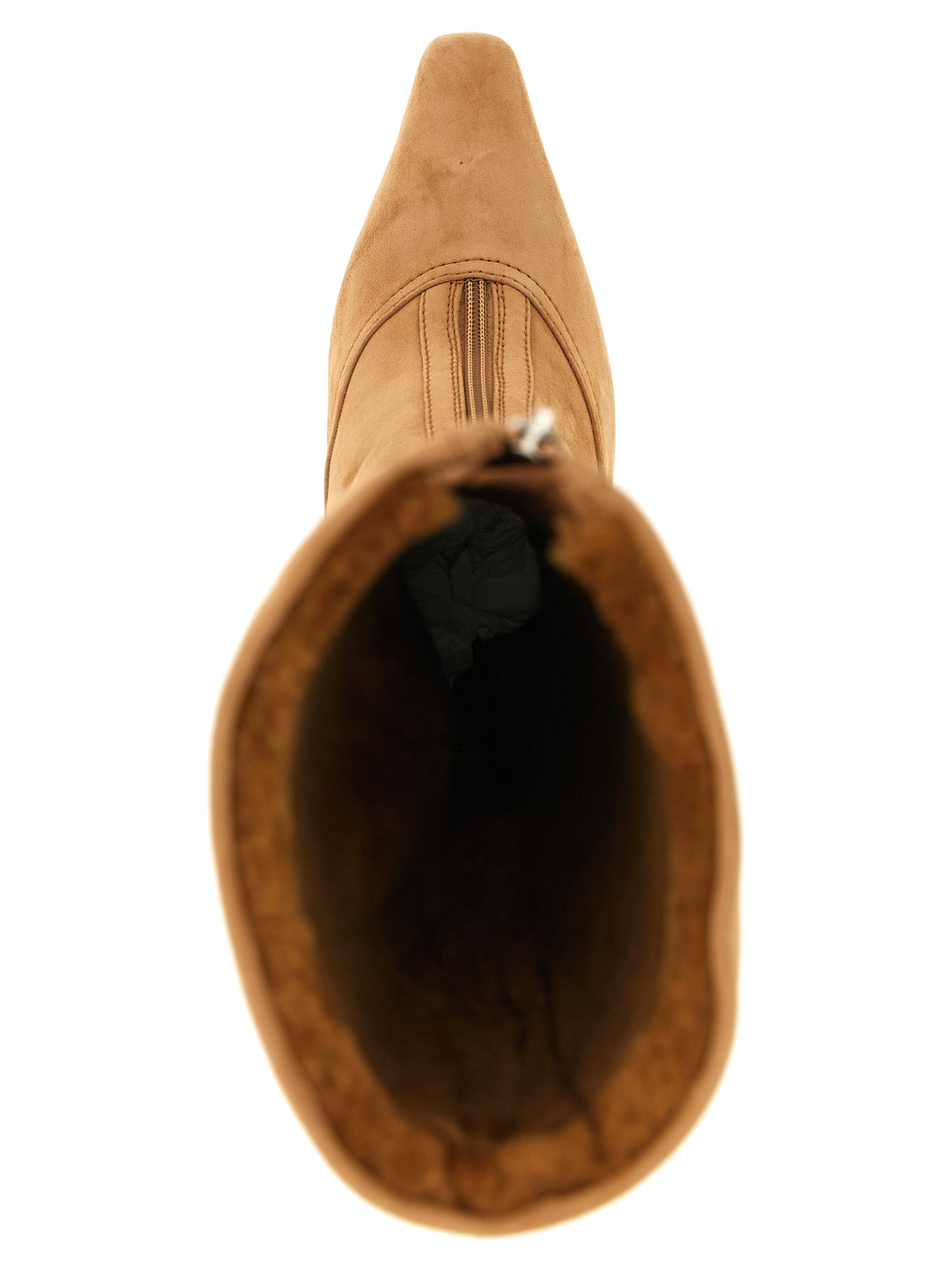 Elevate your winter elegance with Jimmy Choo's exquisite beige lamb leather over-the-knee boots, a timeless blend of luxury and sophistication for the discerning individual.
