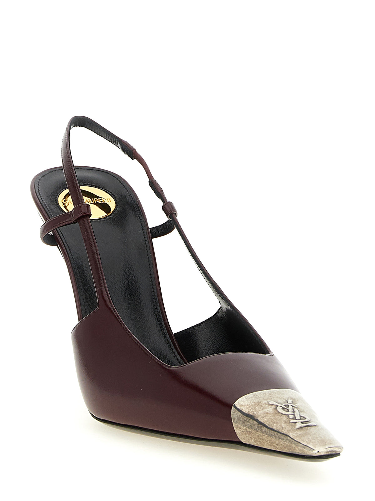 Indulge in the exquisite allure of Saint Laurent's Bordeaux Lamb Leather High Heel Pumps, where sumptuous craftsmanship meets contemporary sophistication for the discerning connoisseur.