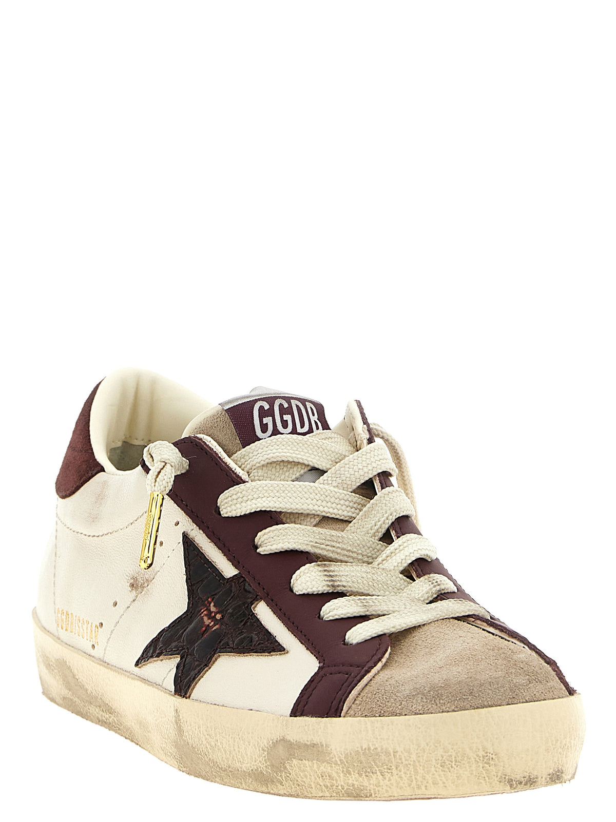 Elevate your style with Golden Goose Bordeaux Leather Low Top Sneakers, where exquisite craftsmanship meets urban elegance, perfect for the discerning fashion connoisseur.